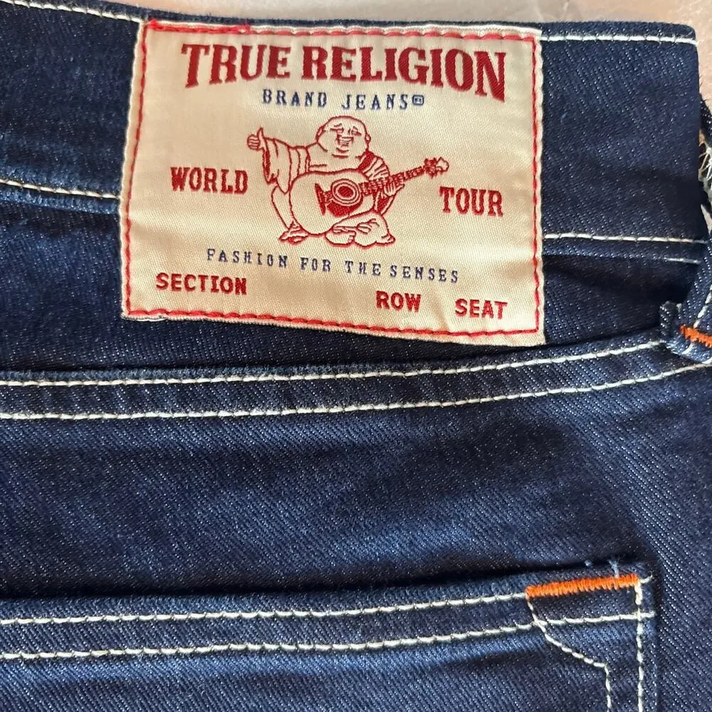 NWT True Religion Geno SN Slim Jeans 34x32 Dark Migration Wash Denim 5 Pocket